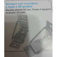 BISAGRA CON CORREDERA Y TOPE 90