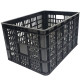 CANASTO PLASTICO NEGRO 48 X 34 X 26 PVC